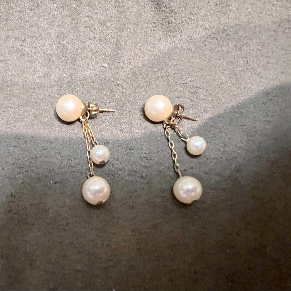 Faux Pearl and Gold Dangle/Drop Earrings